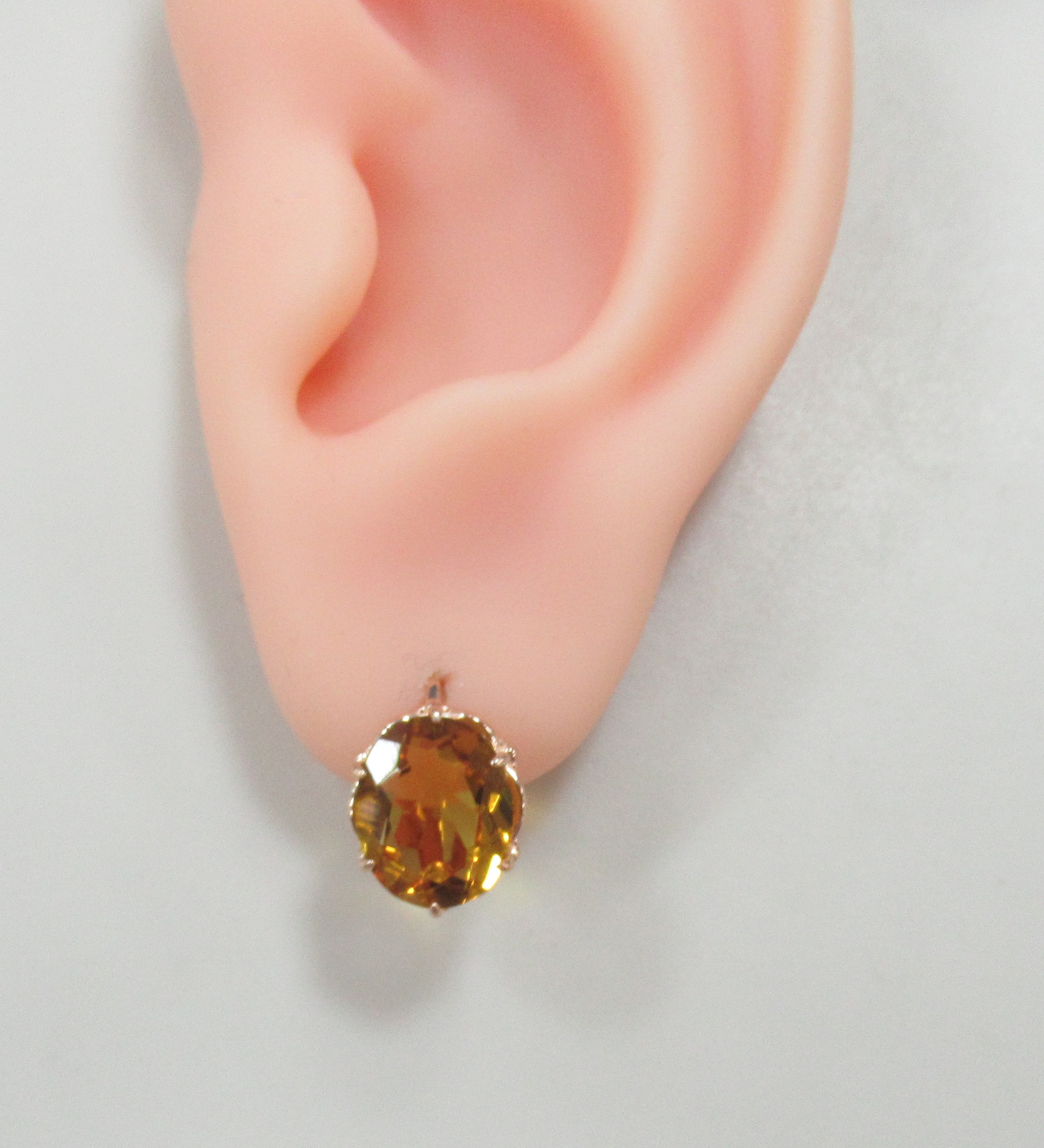 Серебряные серьги с цитринами